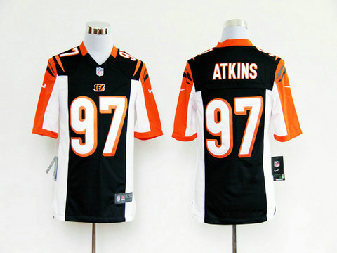 NFL Cincinnati Bengals 97 Defensive Tackle Atkins Nike Black Game Nike Nfl jersey